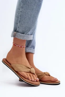 Damskie Japonki Big Star LL274623 Beżowe