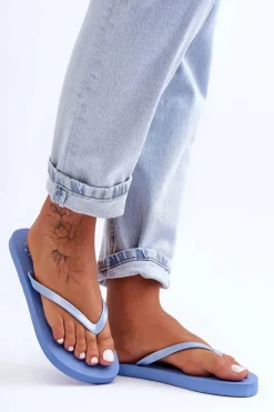 Damskie Japonki Klapki 4F 4FSS23FFLIF064-34S Niebieskie