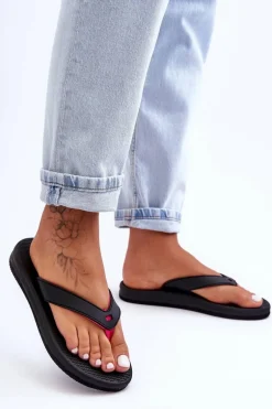 Damskie Japonki Klapki 4F 4FSS23FFLIF061-21S Czarno-Różowe