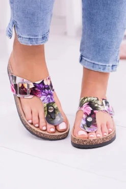 Damskie Japonki Klapki na Korku W Kwiaty Florines