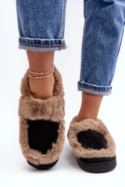 Damskie Kapcie Z Futerkiem Czarne Sailey