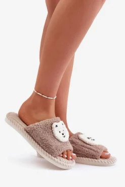 Damskie Kapcie Z Misiem Brązowe Lavetire