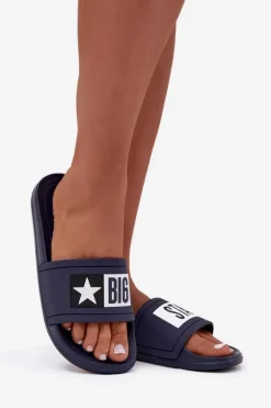 Damskie Klapki Big Star DD274A265 Granatowo-Białe
