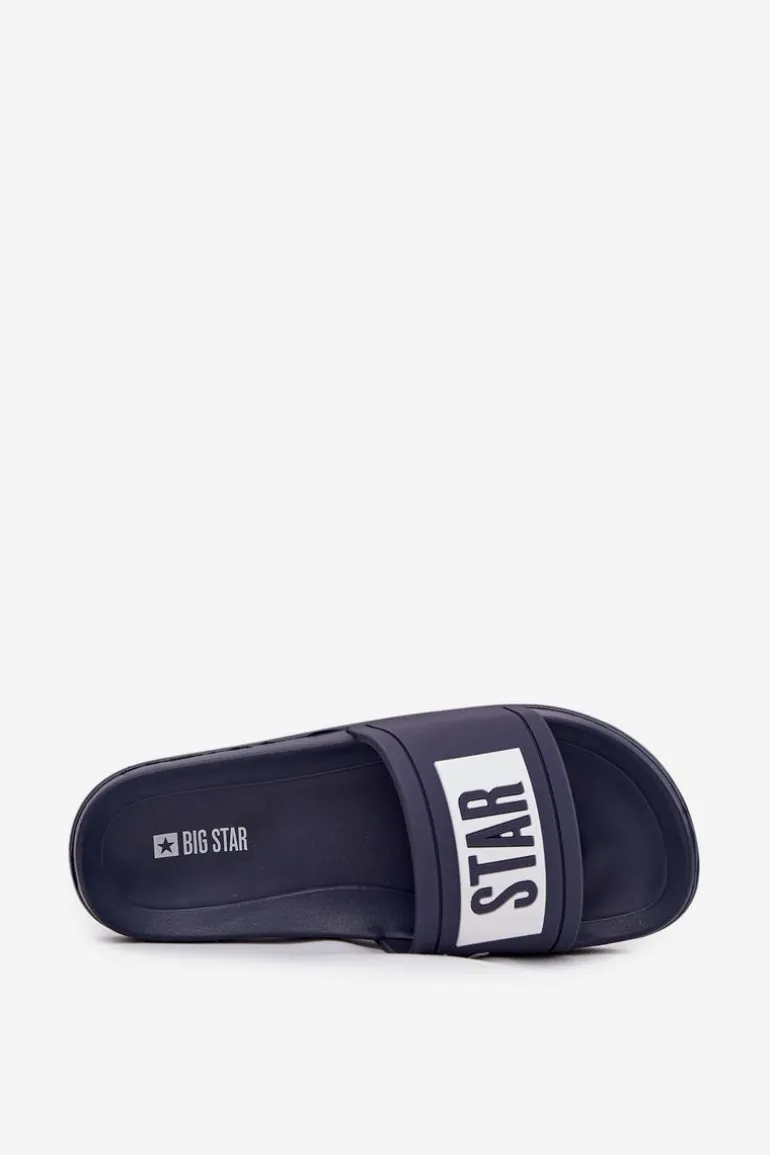 Damskie Klapki Big Star DD274A265 Granatowo-Białe