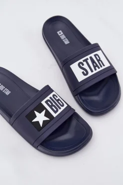 Damskie Klapki Big Star DD274A265 Granatowo-Białe