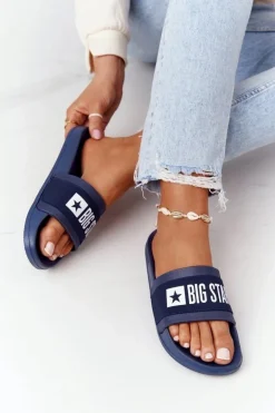 Damskie Klapki Big Star HH274A015 Granatowe