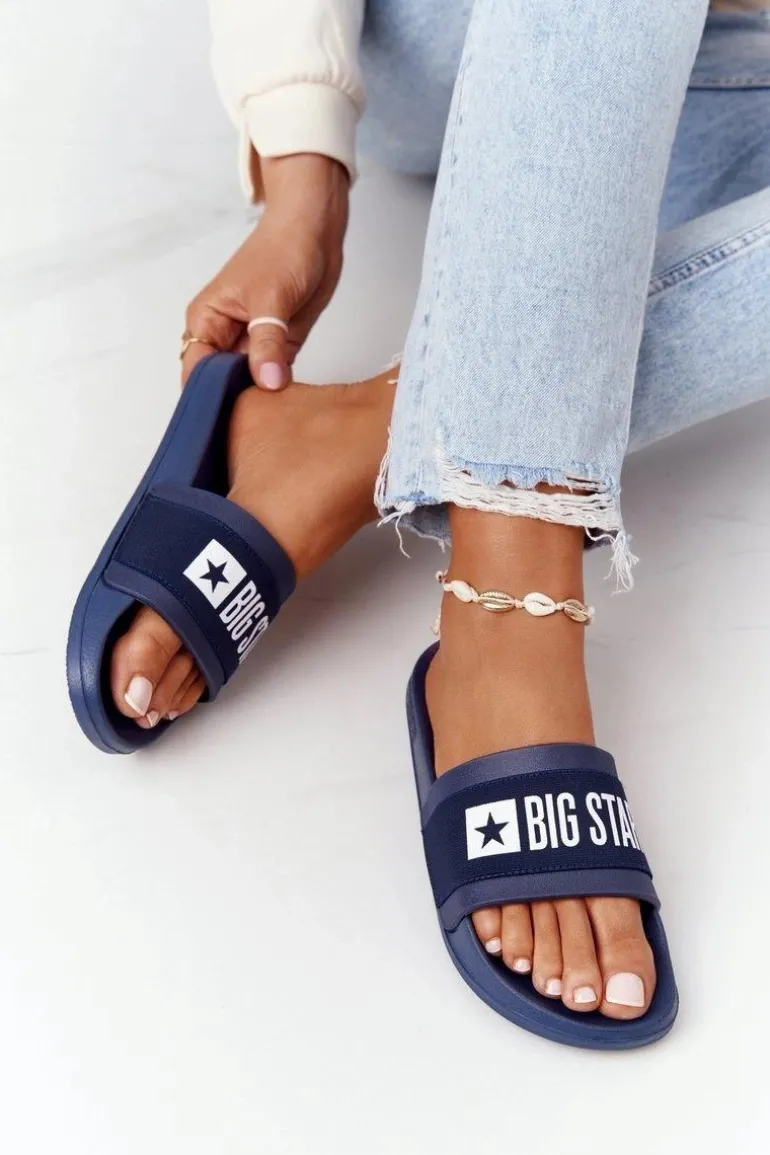 Damskie Klapki Big Star HH274A015 Granatowe
