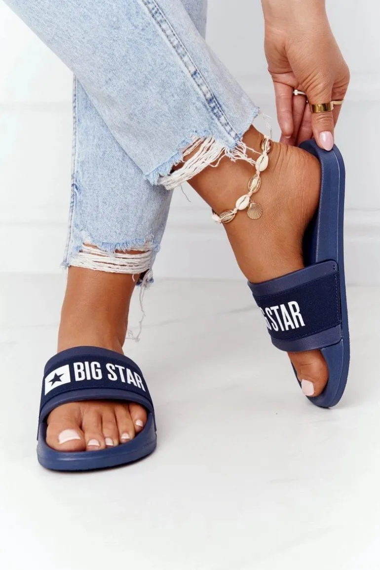 Damskie Klapki Big Star HH274A015 Granatowe