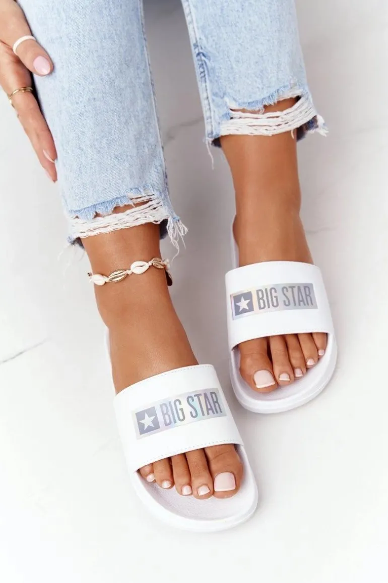 Damskie Klapki Big Star HH274A035 Białe