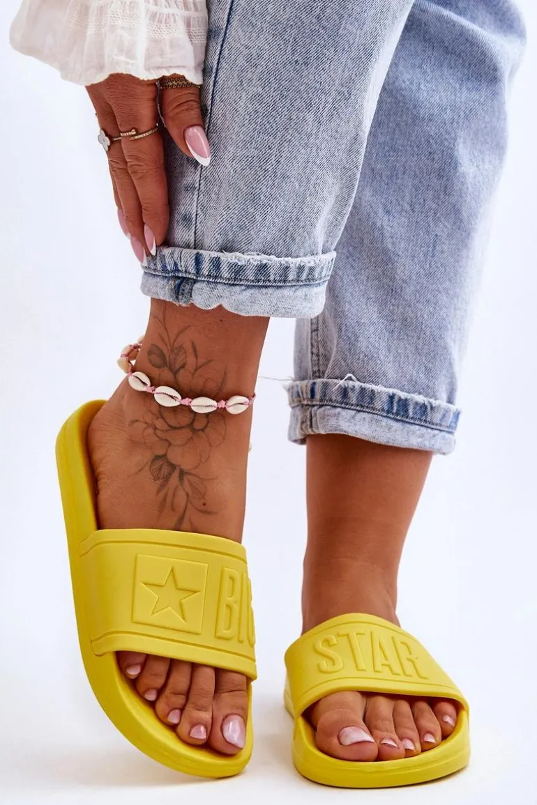 Damskie Klapki Big Star HH274A040 Żółte
