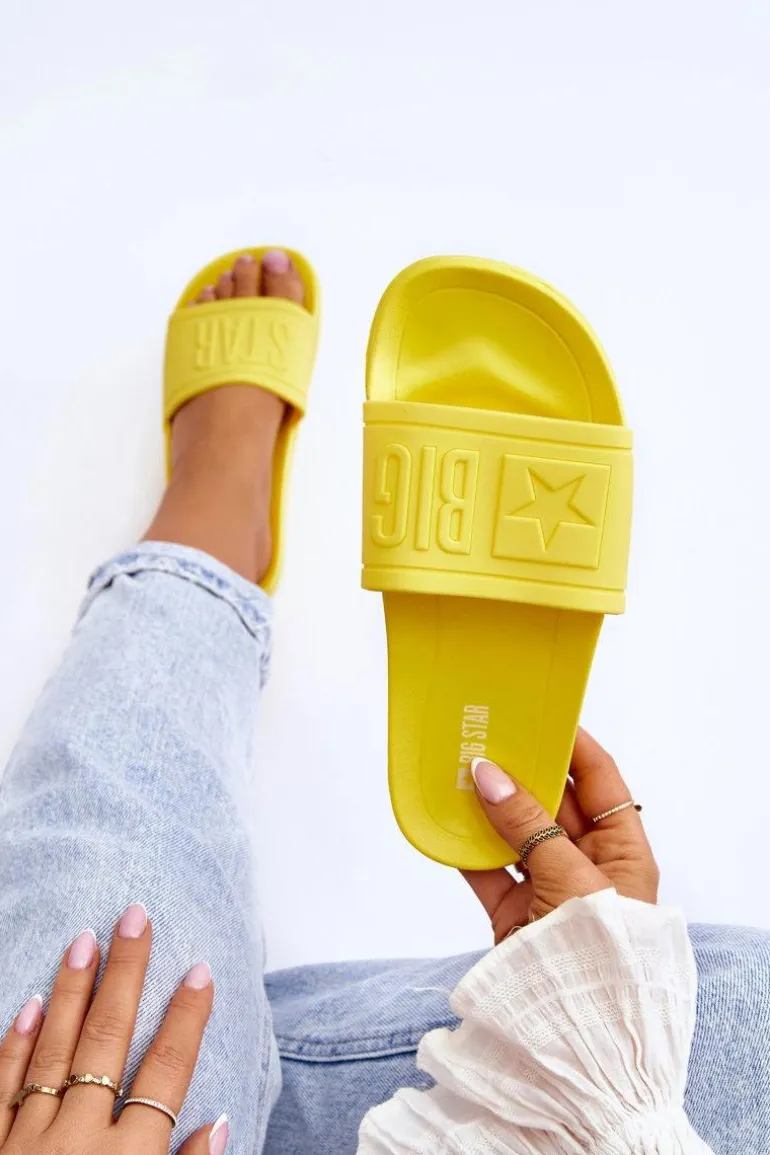 Damskie Klapki Big Star HH274A040 Żółte