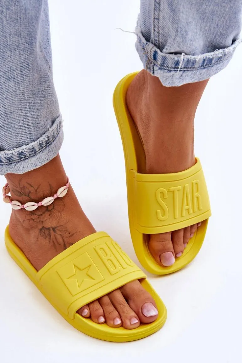 Damskie Klapki Big Star HH274A040 Żółte