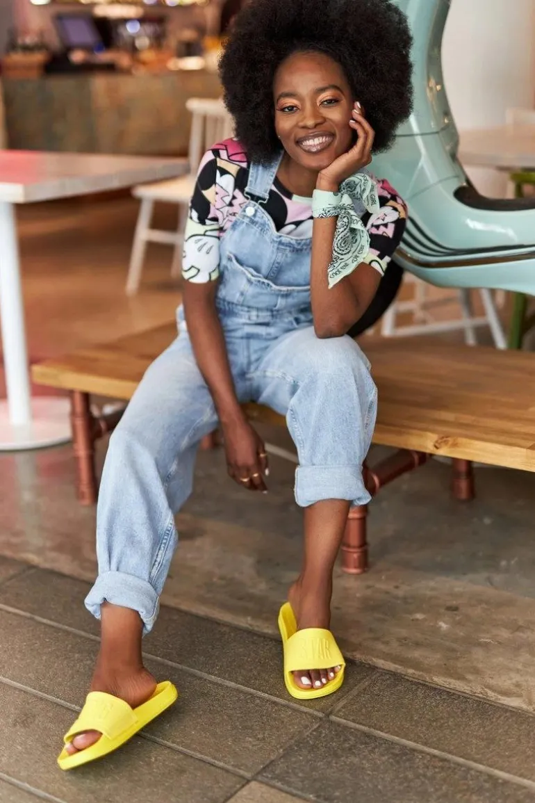 Damskie Klapki Big Star HH274A040 Żółte