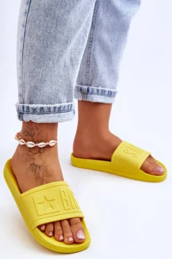 Damskie Klapki Big Star HH274A040 Żółte