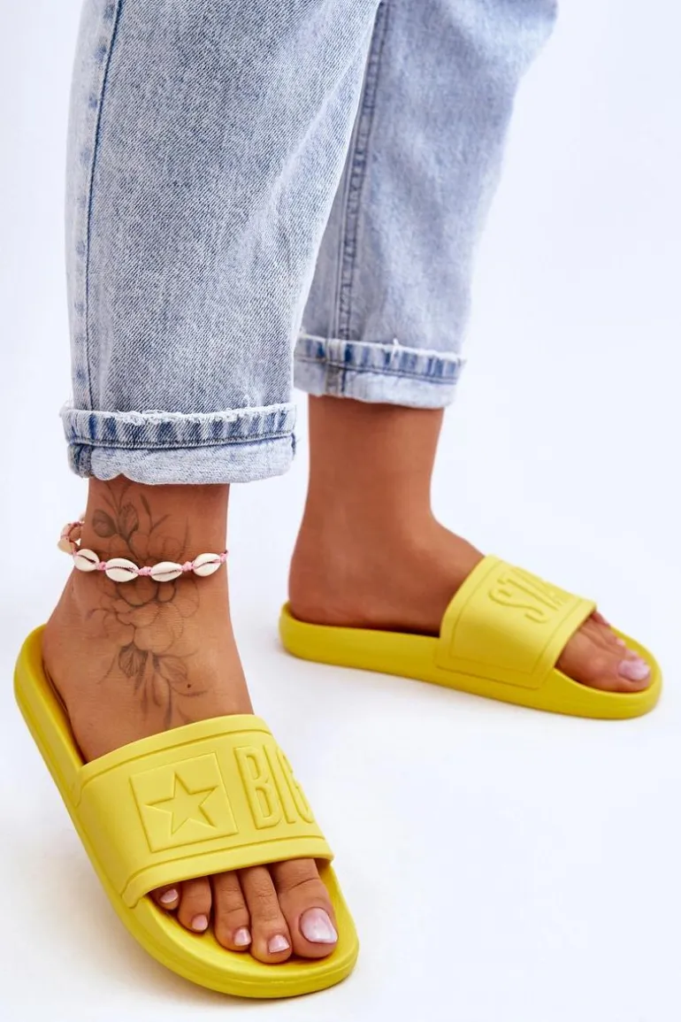 Damskie Klapki Big Star HH274A040 Żółte
