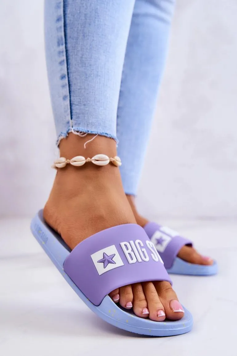 Damskie Klapki Big Star JJ274A525 Fioletowo-Niebieskie