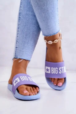 Damskie Klapki Big Star JJ274A525 Fioletowo-Niebieskie
