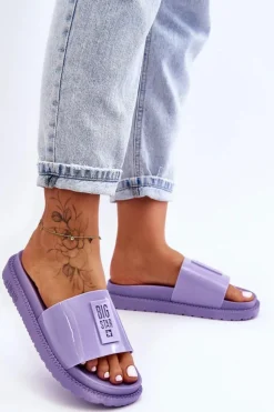 Damskie Klapki Big Star JJ274A304 Fioletowe