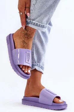 Damskie Klapki Big Star JJ274A304 Fioletowe