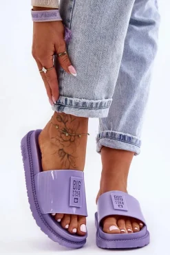 Damskie Klapki Big Star JJ274A304 Fioletowe