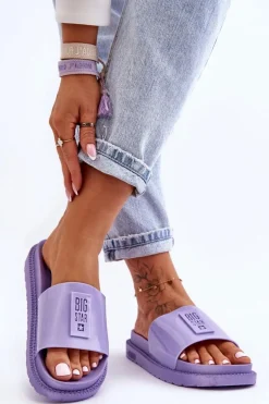 Damskie Klapki Big Star JJ274A304 Fioletowe
