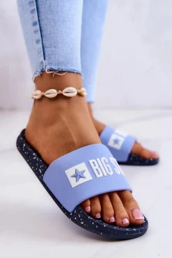 Damskie Klapki Big Star JJ274A526 Niebieskie