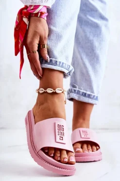 Damskie Klapki Big Star JJ274A303 Różowe