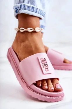 Damskie Klapki Big Star JJ274A303 Różowe