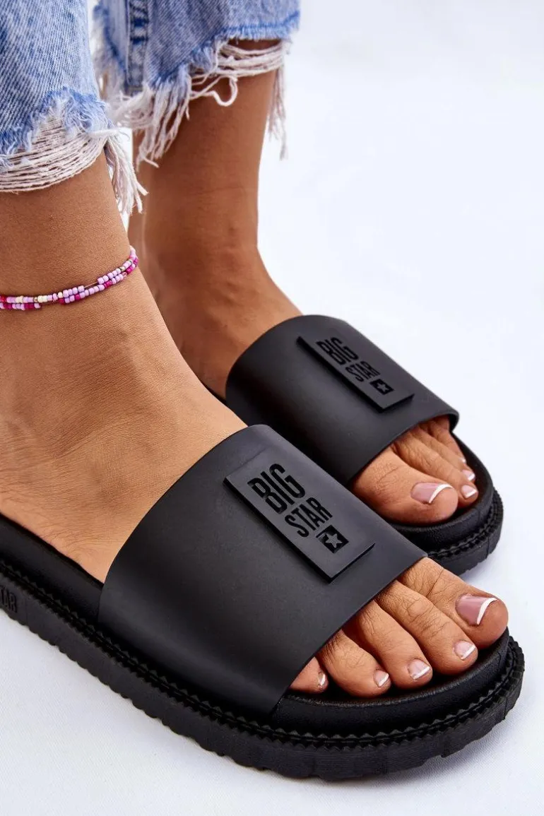 Damskie Klapki Big Star LL274429 Czarne