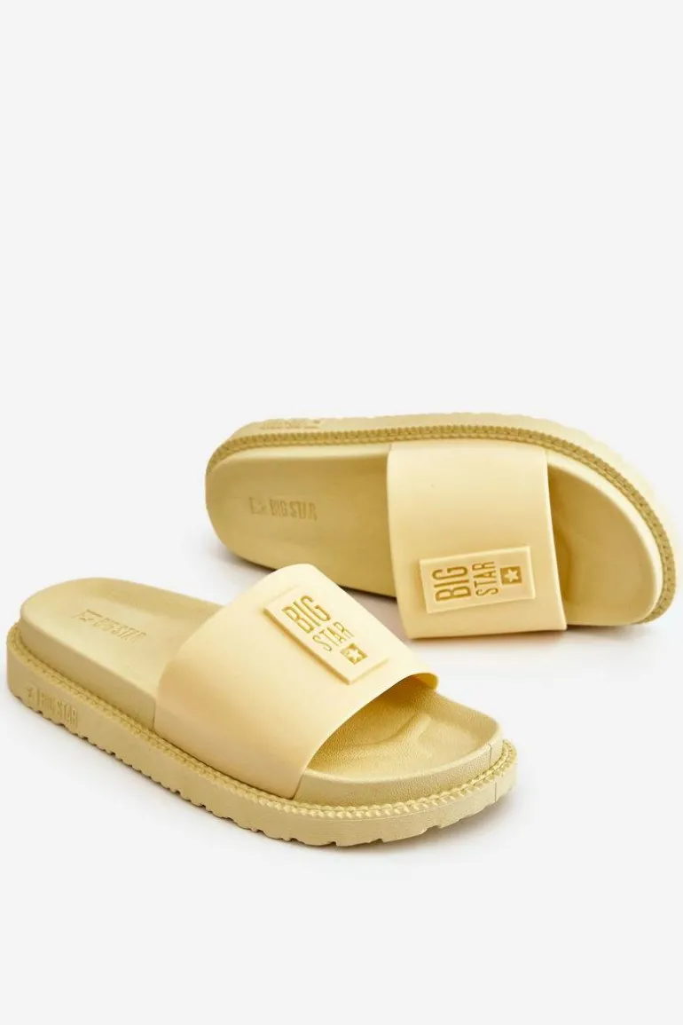 Damskie Klapki Big Star LL274427 Żółte