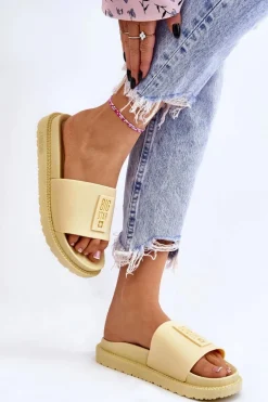 Damskie Klapki Big Star LL274427 Żółte