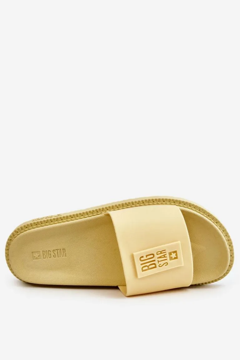 Damskie Klapki Big Star LL274427 Żółte