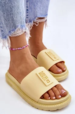 Damskie Klapki Big Star LL274427 Żółte