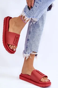 Damskie Klapki Big Star LL274430 Czerwone