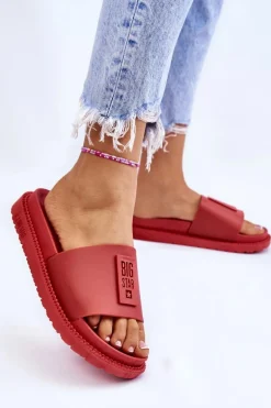Damskie Klapki Big Star LL274430 Czerwone