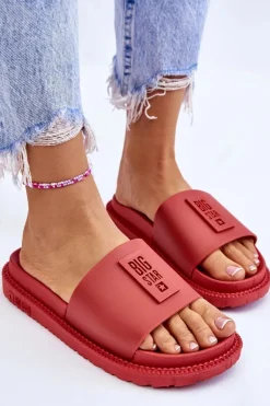 Damskie Klapki Big Star LL274430 Czerwone