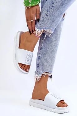 Damskie Klapki Big Star LL274428 Białe