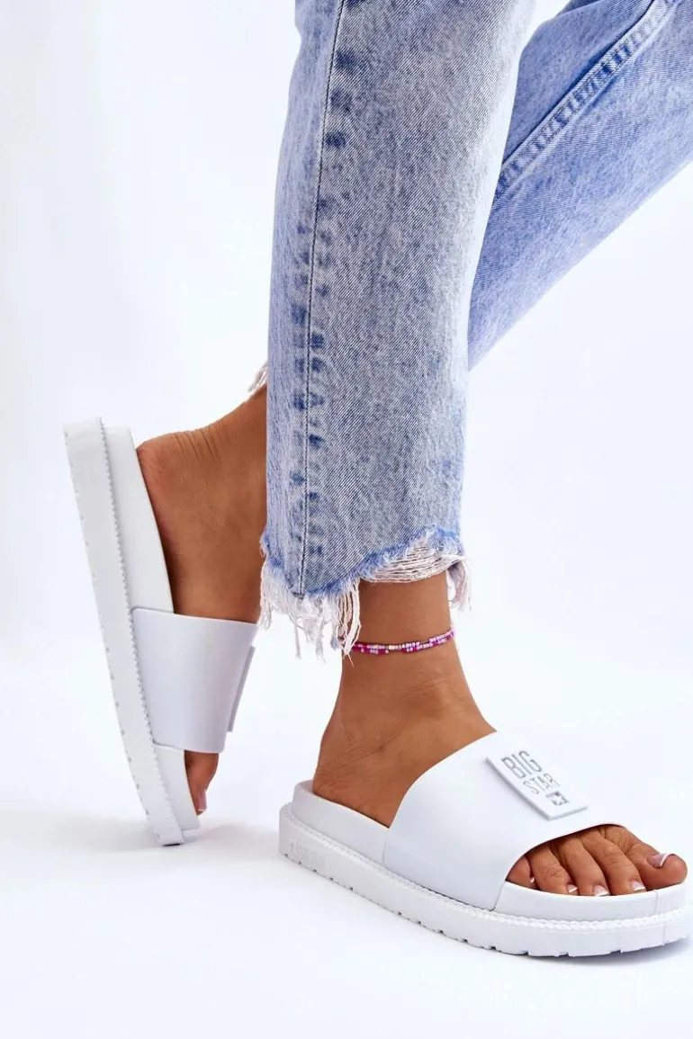 Damskie Klapki Big Star LL274428 Białe