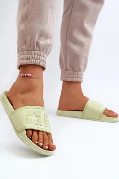 Damskie Klapki Big Star NN274A646 Limonkowe