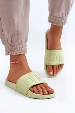 Damskie Klapki Big Star NN274A646 Limonkowe