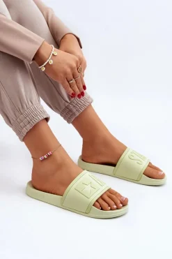 Damskie Klapki Big Star NN274A646 Limonkowe