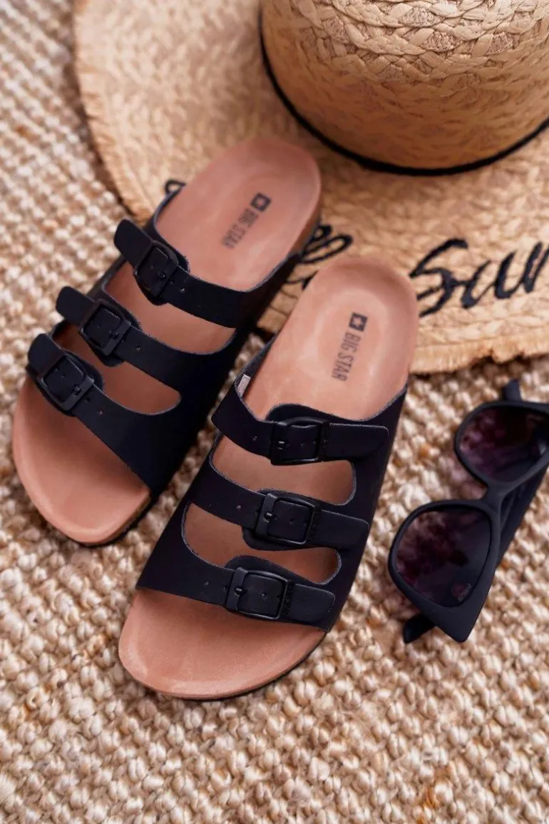 Damskie Klapki Czarne Big Star DD274139