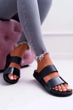 Damskie Klapki Czarne Viane