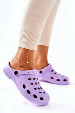 Damskie Klapki Fioletowe Piankowe EVA