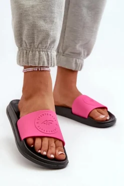 Damskie Klapki 4FMM00FFLIF045-55S Różowo-Czarne