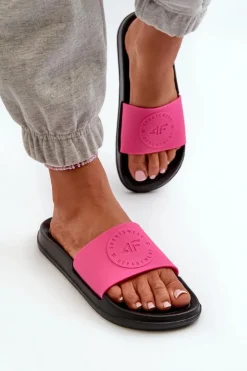 Damskie Klapki 4FMM00FFLIF045-55S Różowo-Czarne