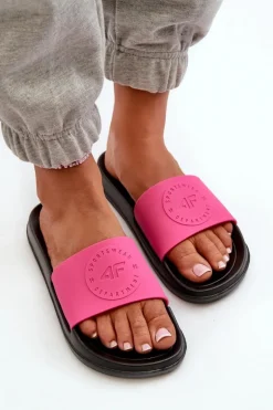 Damskie Klapki 4FMM00FFLIF045-55S Różowo-Czarne