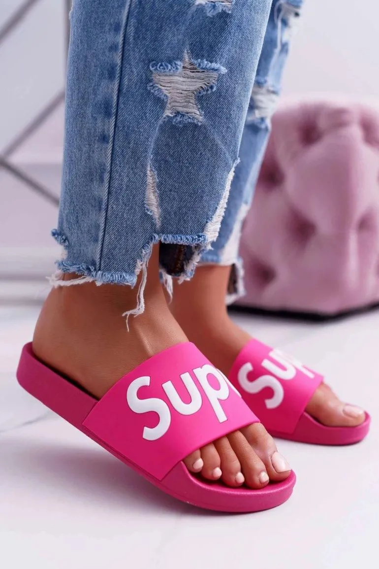 Damskie Klapki Fuksja Super Losaria