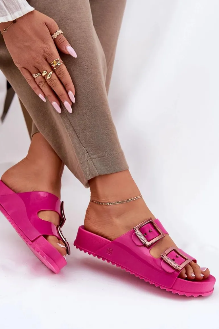 Damskie Klapki Gładkie Pachnące ZAXY NN285093 Fuksja