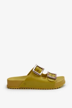 Damskie Klapki Gładkie ZAXY LL285077 Limonkowe